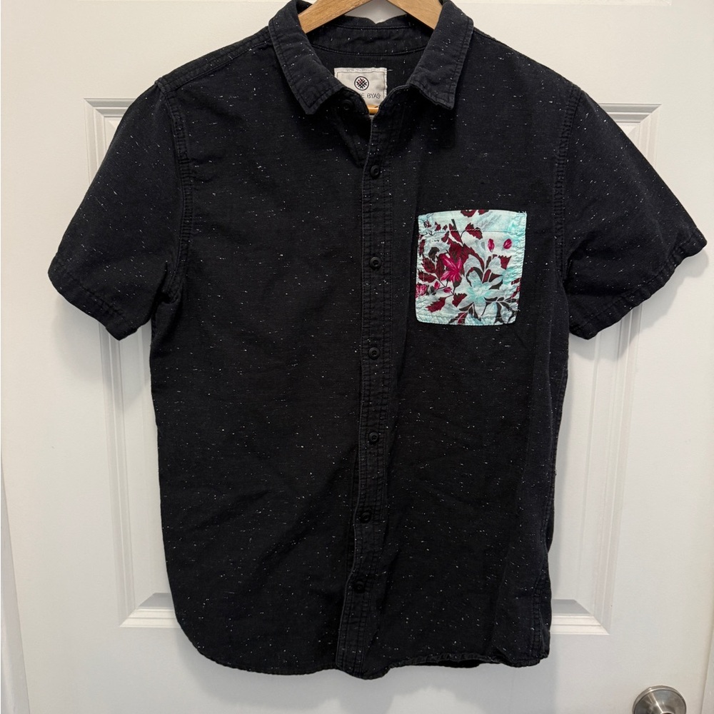 On the Byas Black Shirt with Floral Pocket
